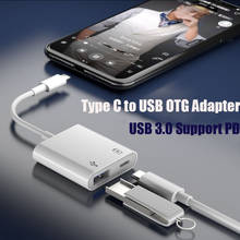 Переходник с USB C на USB, OTG-кабель, USB Type C «папа» на USB 3,0 «мама», Кабель-адаптер для MacBook Pro, Samsung, адаптер Type-C 2024 - купить недорого
