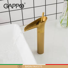 GAPPO-grifos de cascada para lavabo de baño, mezcladores de latón frío y caliente, color negro, dorado 2024 - compra barato