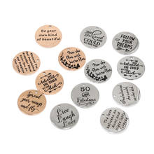 25MM well polished Inspiration Words Charms Craft Supplies stainless steel round charm Pendant for DIY Necklace Bracelet making 2024 - buy cheap
