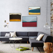 Pintura abstrata de montanhas, posteres colorido, bloco de impressão, arte moderna de parede, imagem para sala de estar, quarto, decoração de casa nórdica 2024 - compre barato