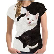 2021 mais novo gato 3d impresso camiseta casual manga curta o-pescoço moda impresso 3d t camisa masculina/feminina popular hip-hop oversize topos 2024 - compre barato