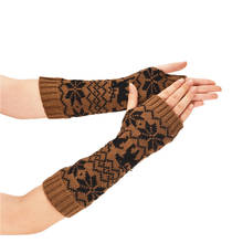 Guantes de punto para mujer, manoplas largas de medio invierno y otoño, calentador de brazo y muñeca, 1 par 2024 - compra barato