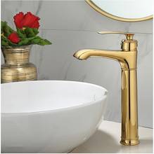 Vidric Gold Basin Faucets + Free Tube , Bathroom Faucet Single handle Basin Mixer Tap Bath gold Faucet Brass Sink Water Crane 2024 - buy cheap