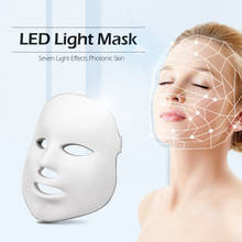 Máscara facial de rejuvenescimento, 7 cores, led, anti-rugas, acne, terapia, fóton, clareamento, instrumento de aperte, cuidados faciais, máscara de pele 2024 - compre barato
