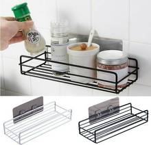 Shower Wall Shelf Punch Free Shower Shelf Black White Storage Suction Basket Storage Rack Kitchen Bathroom Accessories 2024 - buy cheap