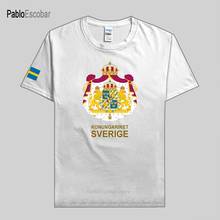 Camiseta de Sverige de Suecia para hombre, ropa de calle del equipo nacional, camisetas del equipo sueco, ropa de campo SE 2024 - compra barato