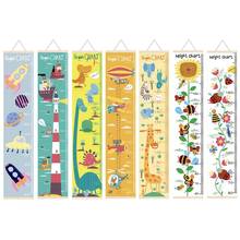 Cartoon Wood Canvas Baby Kids Measure Height Ruler Children Growth Chart Room Wall Hanging Home Decoration 2024 - buy cheap