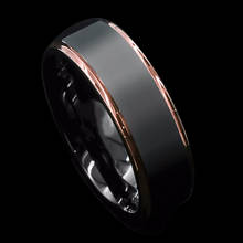 Fashion Black Brushed Design Stainless Steel Ring For Men Jewelry Accessories Wedding Anniversary Party Gift 2024 - buy cheap