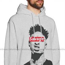 21 savage moletom com capuz 21 savage, casaco de algodão de manga comprida, pulôver roxo xl com capuz solto e quente popular 2024 - compre barato