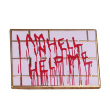 Bloody ''I Am In Hell Help Me'' Matchbox Badge Inspired by Hellbound: Hellraiser II 2024 - buy cheap