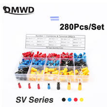 280Pcs/Set DMWD SV Furcate Fork Spade Wire Crimp pressed terminals Cable Wire Connector SV Black Red Blue Yellow 22-10 AWG 2024 - buy cheap