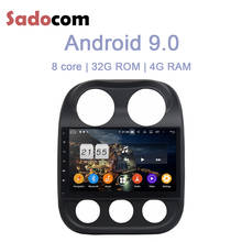 10,1 "DSP Android 9,0 4GB + 32GB + 8 core reproductor de DVD del coche GPS mapa Glonass Radio RDS wifi Bluetooth 4,2 para Jeep Compass 2014 de 2015 2024 - compra barato