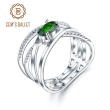 Женское кольцо GEM'S BALLET, 0.88Ct, натуральный хром, диопсид, крест-накрест, кольцо из стерлингового серебра 925 пробы с камнем на палец, ювелирные украшения 2022 - купить недорого