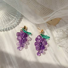 Women Cute Fruit Colorful Fashion Earrings Cherry Grapes Dangler Eardrop Clasp Lemon Oranges 2024 - buy cheap