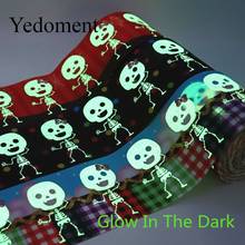 5 Yards 3" 75MM Glow In The Dark Halloween Printed Grosgrain Ribbon For Hair Bows DIY Crafts Handmade Accessories M19091702 2024 - buy cheap