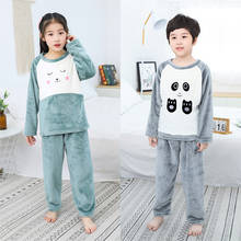 Pijama infantil de flanela, conjunto de camisola macia com desenho animado para bebês, meninos e meninas 2024 - compre barato
