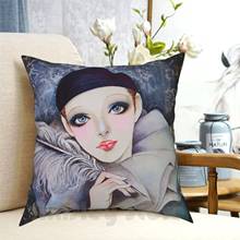 Clown Lady Pillow Case Printed Home Soft Throw Pillow Womens Beauty Watercolor Vintage Love Cute Love Girls Cool Fun 2024 - buy cheap