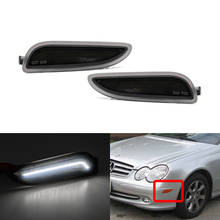 2x se encaixa para benz w209 clk55 clk63 clk63 amg clk500 clk320 frente fender fumado branco led lado luzes de marcador 2024 - compre barato