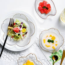 Phnom Penh-cuenco de cristal con relieve para ensalada, plato de inmersión creativo de estilo japonés para el hogar, postre, Nido de Pájaro 2024 - compra barato