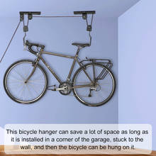 Bike Storage Garage Ceiling Lift Cargo Racks For Bicycle Hanger Mounted Hoist Pulley Rack 45lbs Garage Metal Lift Assemblies 2024 - buy cheap