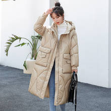 LISYRHJH 2022 Fashion Winter Coat Jacket Women's Hooded Warm Parkas High Quality Glossy Female Long Winter Thicken Jacket 2024 - buy cheap