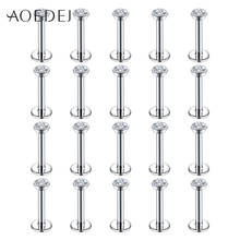 AOEDEJ 20 PCS Zircon Labret Lip Bar Stud Piercing 16G 316L Stainless Steel Cartilage Ear Tragus Stud Piercing Jewelry for Women 2024 - buy cheap