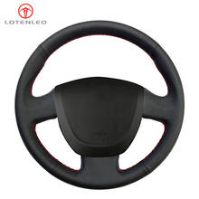 LQTENLEO Black Artificial Leather Hand-stitched Car Steering Wheel Cover For Lada Granta 2011 2012 2013 2014 2015 2016 2017 2018 2024 - buy cheap