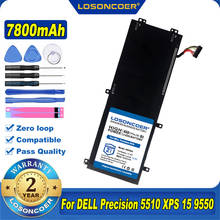 LOSONCOER-batería 100% Original para ordenador portátil, 7800mAh, 4GVGH, para DELL Precision 5510 XPS 15 9550 Series 1P6KD T453X 2024 - compra barato
