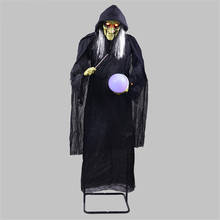 Halloween Decoration Electric Witch Ornament Standing Large Witch Hold Glowing Ball Home Office Ktv Bar Club Creepy Doll Props 2024 - buy cheap