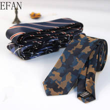 6cm Men Camouflage Navy Blue Classic Ties for Bridegroom Slim Striped Floral Neck Ties for Wedding Tie Skinny Groom Tie for Men 2024 - buy cheap