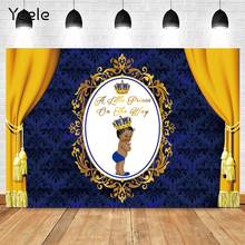 Yeele Newborn Baby Shower Boy Birthday Party Photography Backdrops Yellow Curtain Blue Pattern Background Photocall Photophone 2024 - buy cheap