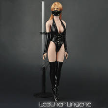 Figura Femenina Sexy ZY5004 a escala 1/6, accesorio de Gargantilla, Bikini de cuero con pecho abierto y botas, conjunto para cuerpo de figura de acción Phicen de 12" 2024 - compra barato