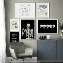 Human Anatomy Poster Skull Metacarpal Skeleton Wall Art Canvas Painting Vintage Pictures for Halloween Doctor Office Decor 2024 - buy cheap
