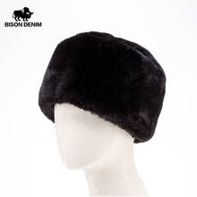 Bison denim chapéu unissex de pelo falso, gorro russo para inverno, aba de skullcap, ushanka, chapéu quente para neve m9492, 2019 2024 - compre barato