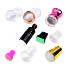 10 типов, новый дизайн, чистые прозрачные силиконовые штампы для дизайна ногтей, скребок с крышкой, прозрачные штампы для ногтей, штамповки, инструменты для дизайна ногтей 2024 - купить недорого