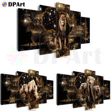 New Diamond Painting 5D Full Square/Round Drill Lion Elephant Rhinoceros Animals Diamond Rhinestone Embroidery Cross Stitch M520 2024 - buy cheap