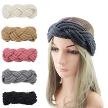 Autumn Winter Knit Wool Headband Warm Crochet Elastic Hair Bands Solid Color Twist Wide Turban Hairband Girls Hair Accessories 2024 - buy cheap