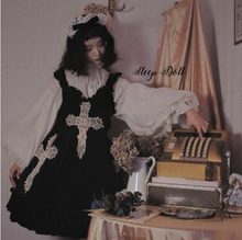 kawaii girl gothic op loli Ruffle cosplay dress lace embroidery Princess tea party puff sleeve high waist Retror dress cos 2024 - buy cheap