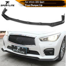 Parachoques delantero labio Spoiler divisores para Infiniti Q50 deporte sedán 4-puerta solo 2014 - 2017 FRP con fibra de carbono parachoques delantero de la PU labio 2024 - compra barato