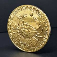 Monedas conmemorativas de oro del zodiaco de las 12 Constelaciones, Tarot del cáncer, dios del sol, medallas de amor de la suerte, recuerdo de astrología Euro 2024 - compra barato