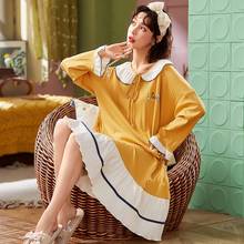 2021 New Spring Autumn Long Sleeve Sweet Princess Nightgowns for Women Korean Sleepwear Night Dress Home Dress Nightdress Nighty 2024 - buy cheap