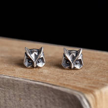 Silver Geometry Owl Stud Earrings Cute Women Earrings Vintage Party Wedding Jewelry Gifts for Girls Women Jewelry Lovely 2024 - buy cheap