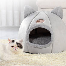 Cute Thick Cat Litter Semi-Closed Warm Kennel Winter Plus Velvet Deep Sleep Pet Nest Cat Tent House Kennel Soft Foldable Sleep 2024 - buy cheap
