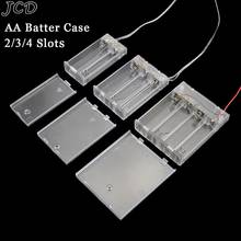 JCD 1PCS Transparent Battery Storage Case Box 2 3 4 Slots AA Battery Holder Box Case With NO/OFF Button Switch &Wire Lead 2024 - buy cheap