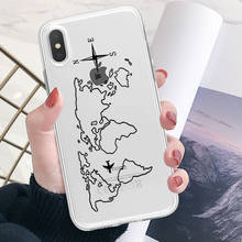 Phone Cases ForiPhone 11 Pro Max XR XS  X 6 6s 7 8 Plus Clear Transparent Soft TPU Phone Back Cover Travel Map Anti-shock 2024 - buy cheap