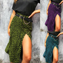 2019 Summer Sexy Split High Waist Skirts Womens Leopard Ptint Midi Skirts For Women 2024 - buy cheap