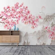 Milofi-papel tapiz grande personalizado, Mural con tinta Magnolia, paisaje para sala de estar, pintura decorativa para Mural 2024 - compra barato