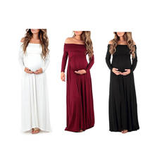 New Maternity Dresses For Photo Shoot Pregnant Women Pregnancy Dress Photography Props Sexy Off Shoulder Maxi Maternity Gown 2024 - buy cheap