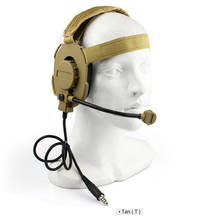 Fone de ouvido tático padrão microfone, para caça ao ar livre militar uso com ptt para walkie talkie capacete comunicação 2024 - compre barato