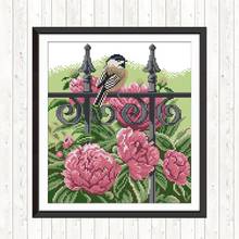 Bird on The Fence Chinese Cross Stitch Kits Thread Embroidery DMC Floss Crafts DIY Handmade Needlework 14ct 11ct Printed Counts 2024 - buy cheap
